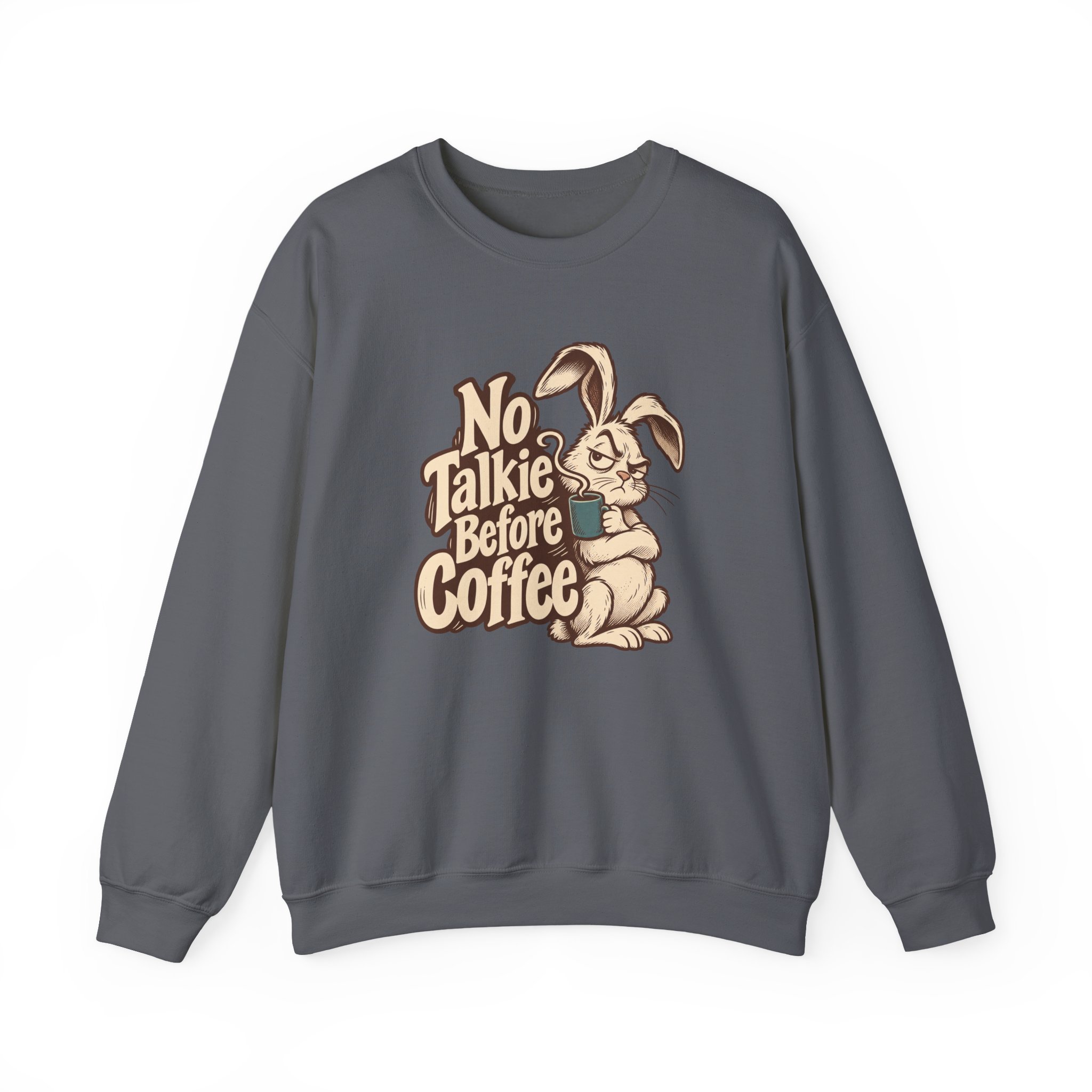 No Talkie Before Coffee Sweatshirt — Black - Image 2