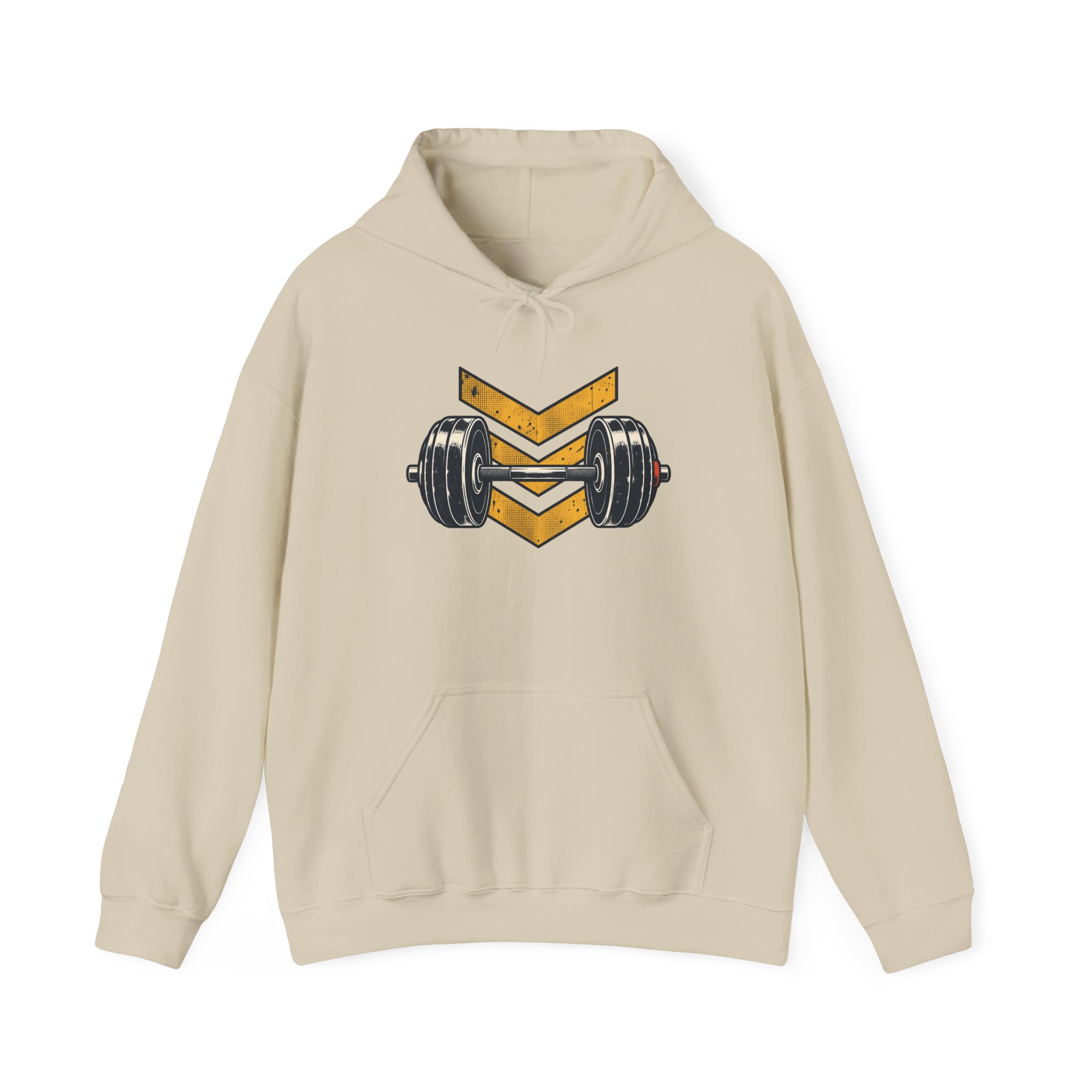 Retro Barbell Emblem Hoodie — White – Bild 4