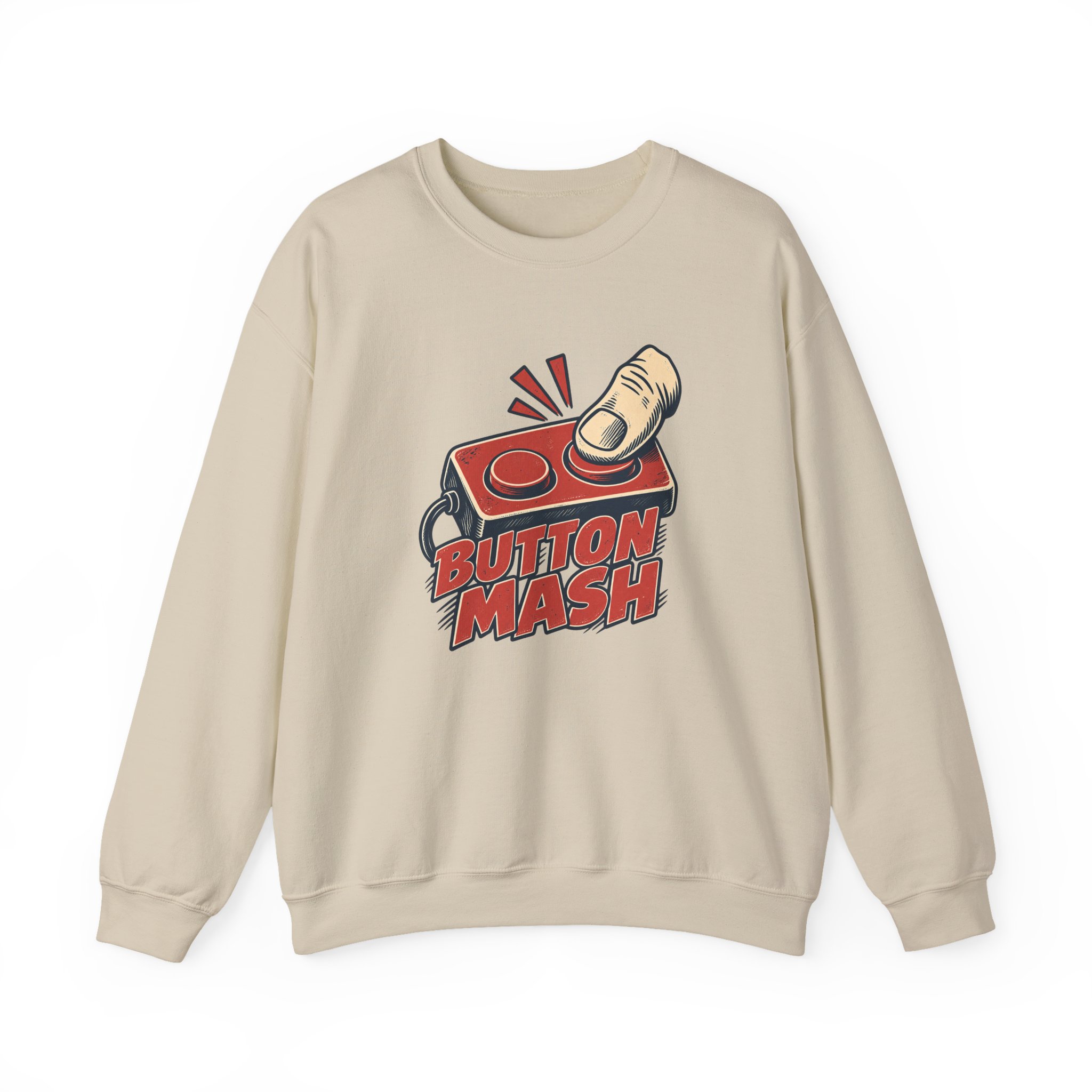 Button Mash Relief Sweatshirt — White - Image 4