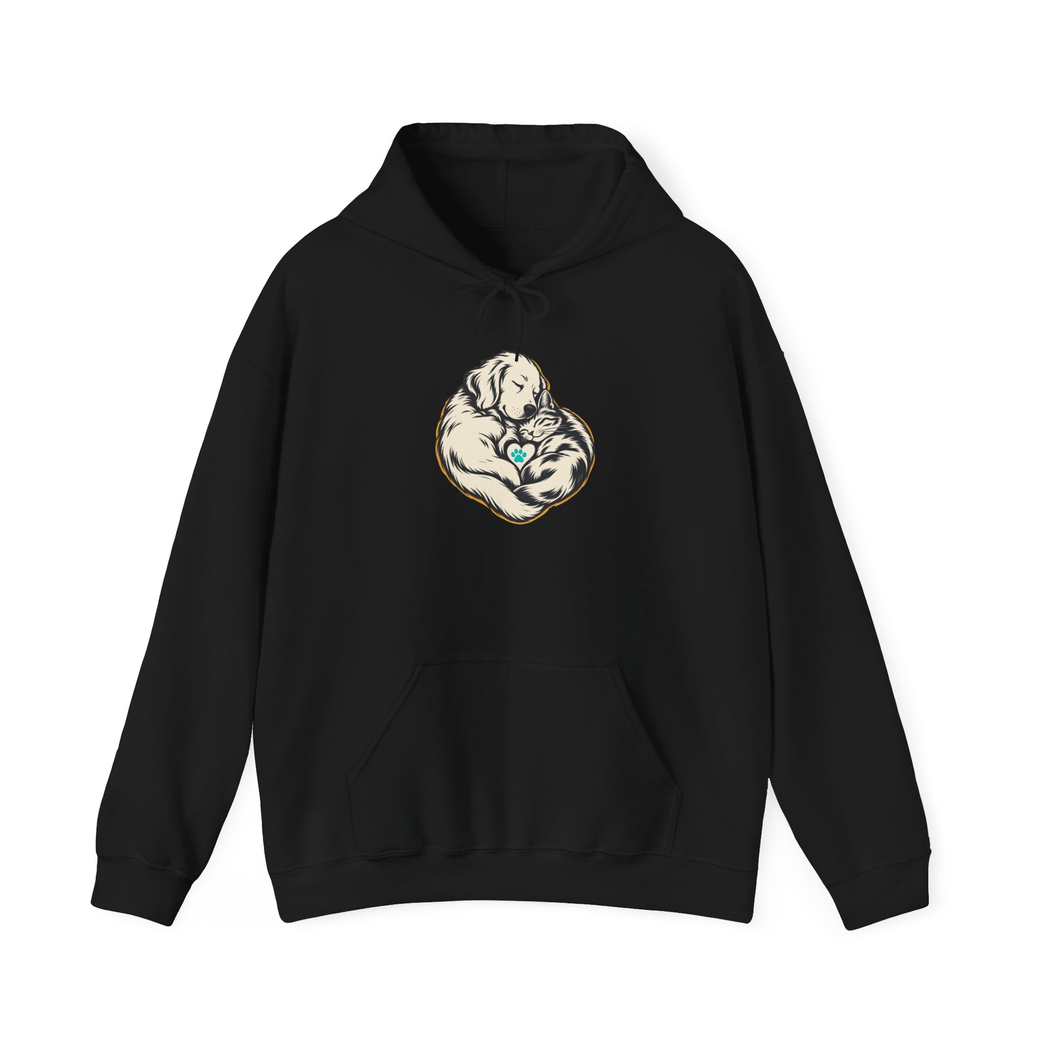 Heartful Pair Hoodie — Schwarz