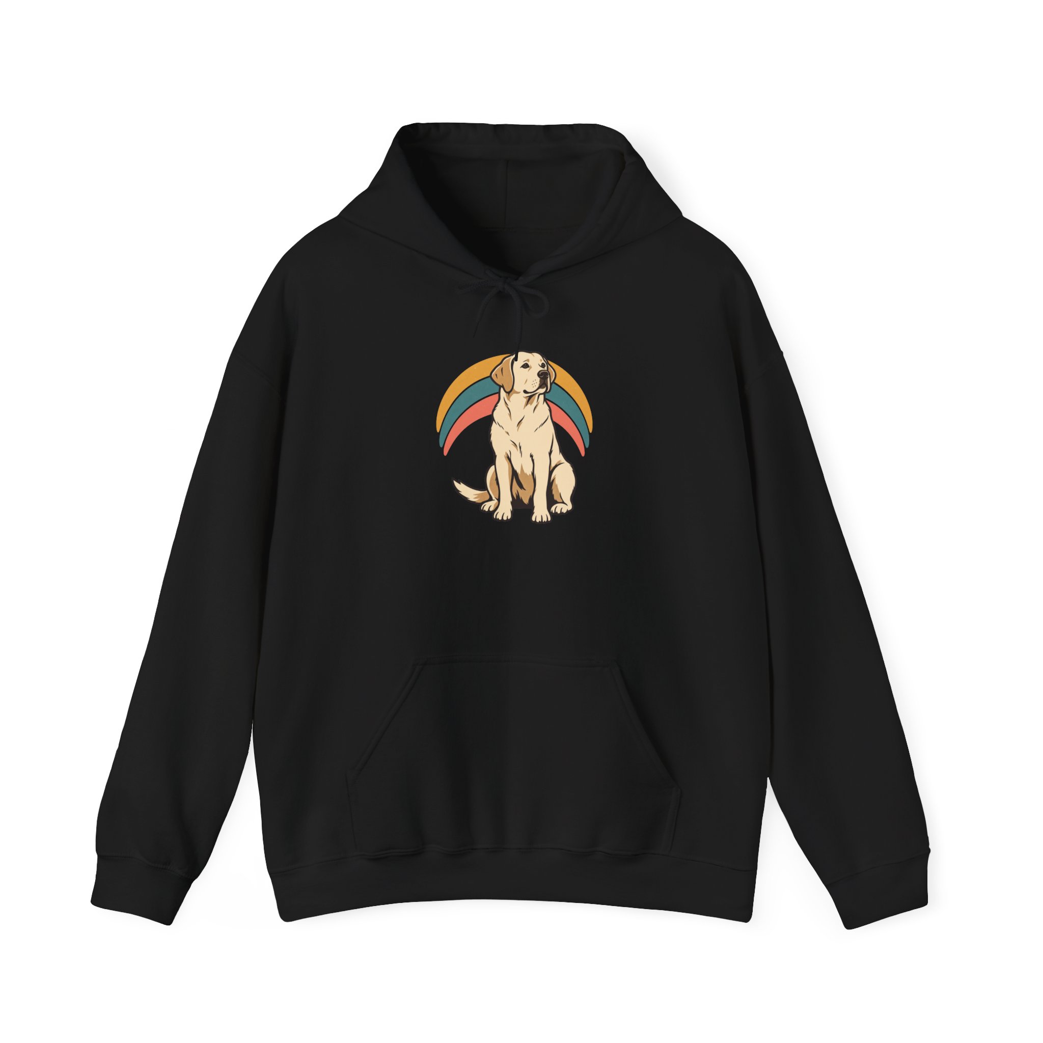 Retro Pup Halo Hoodie — Schwarz