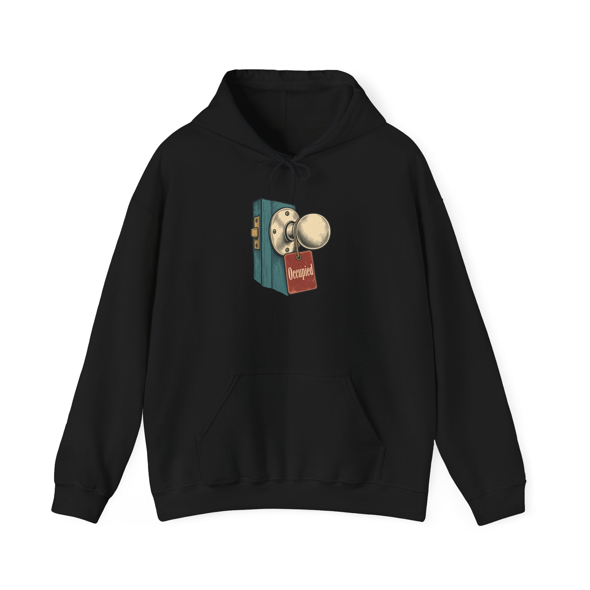 Occupied Door Hoodie — Black
