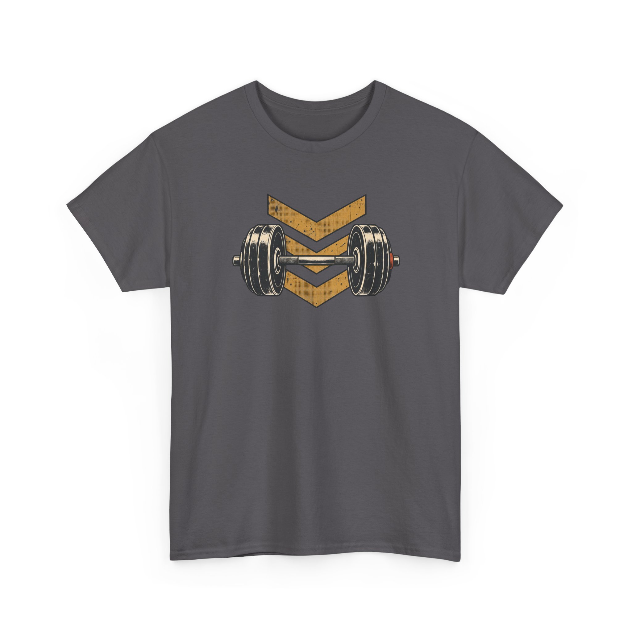 Retro Barbell Emblem T-Shirt — Black – Bild 2