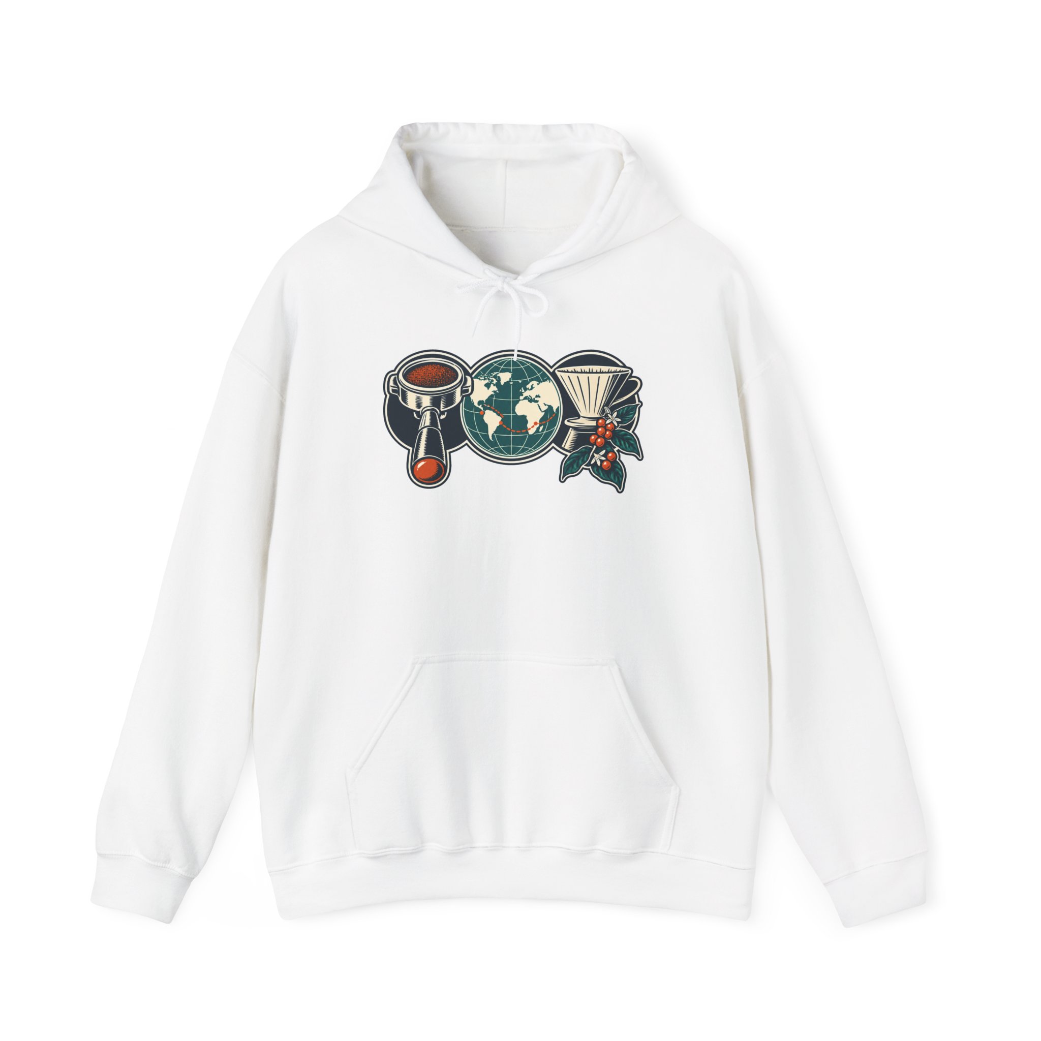 Coffee Codex Trio Hoodie — Weiß