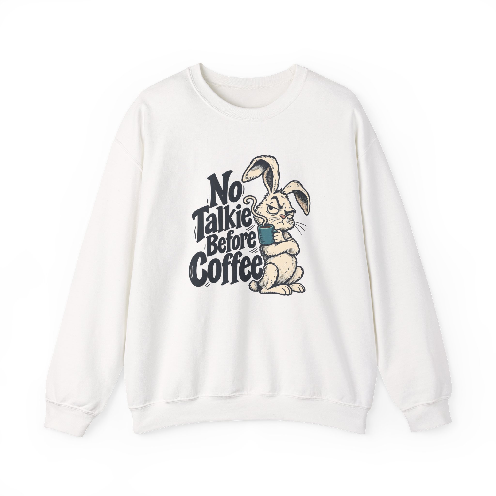 No Talkie Before Coffee Sweatshirt — White