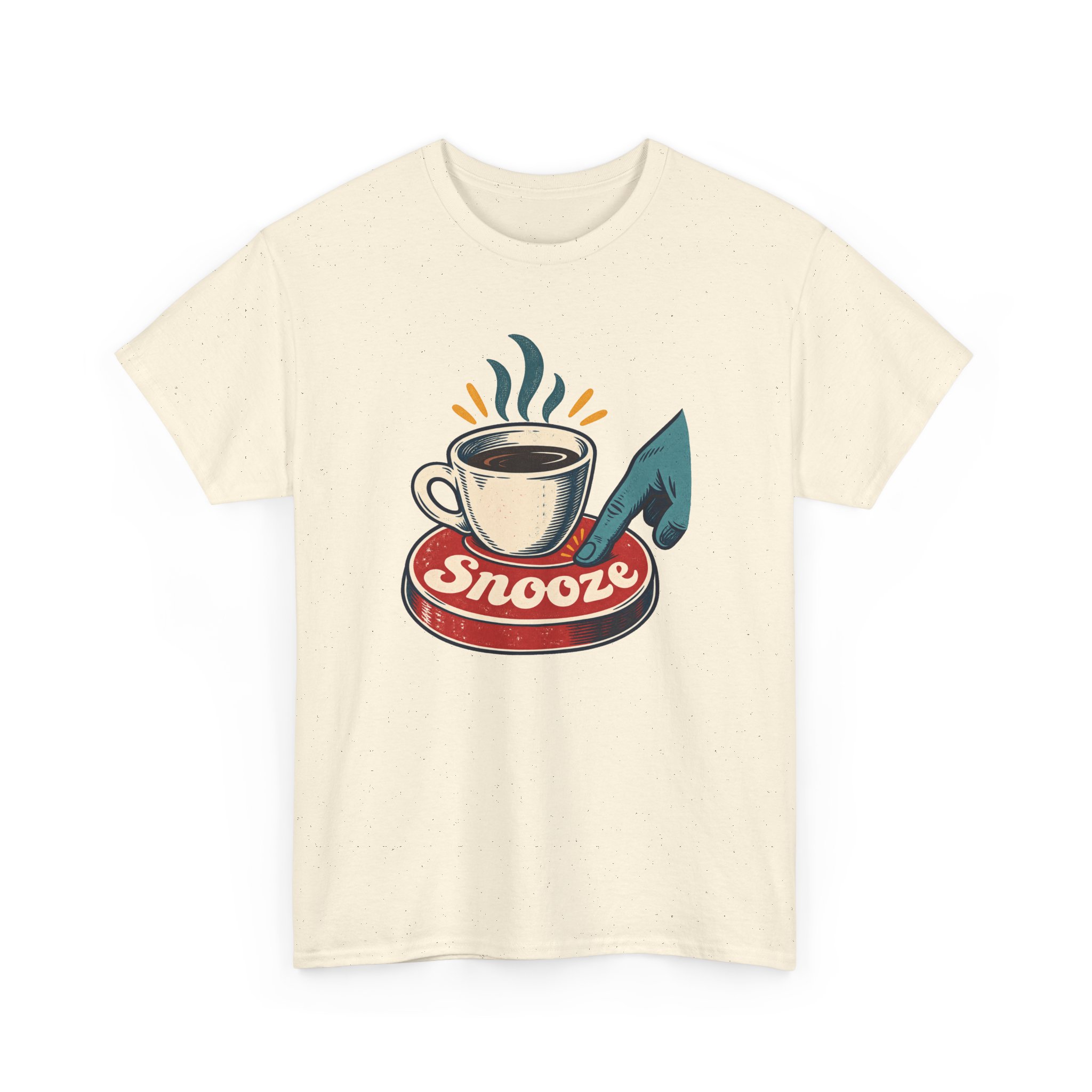 Snooze Button Espresso T-Shirt — White – Image 3