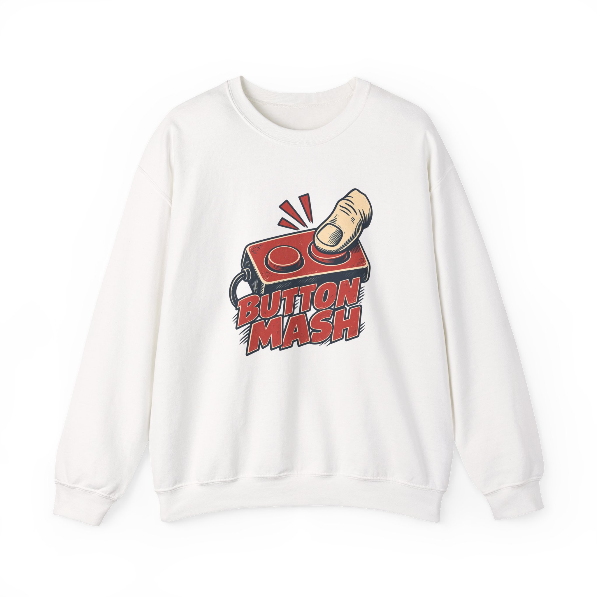 Button Mash Relief Sweatshirt — White
