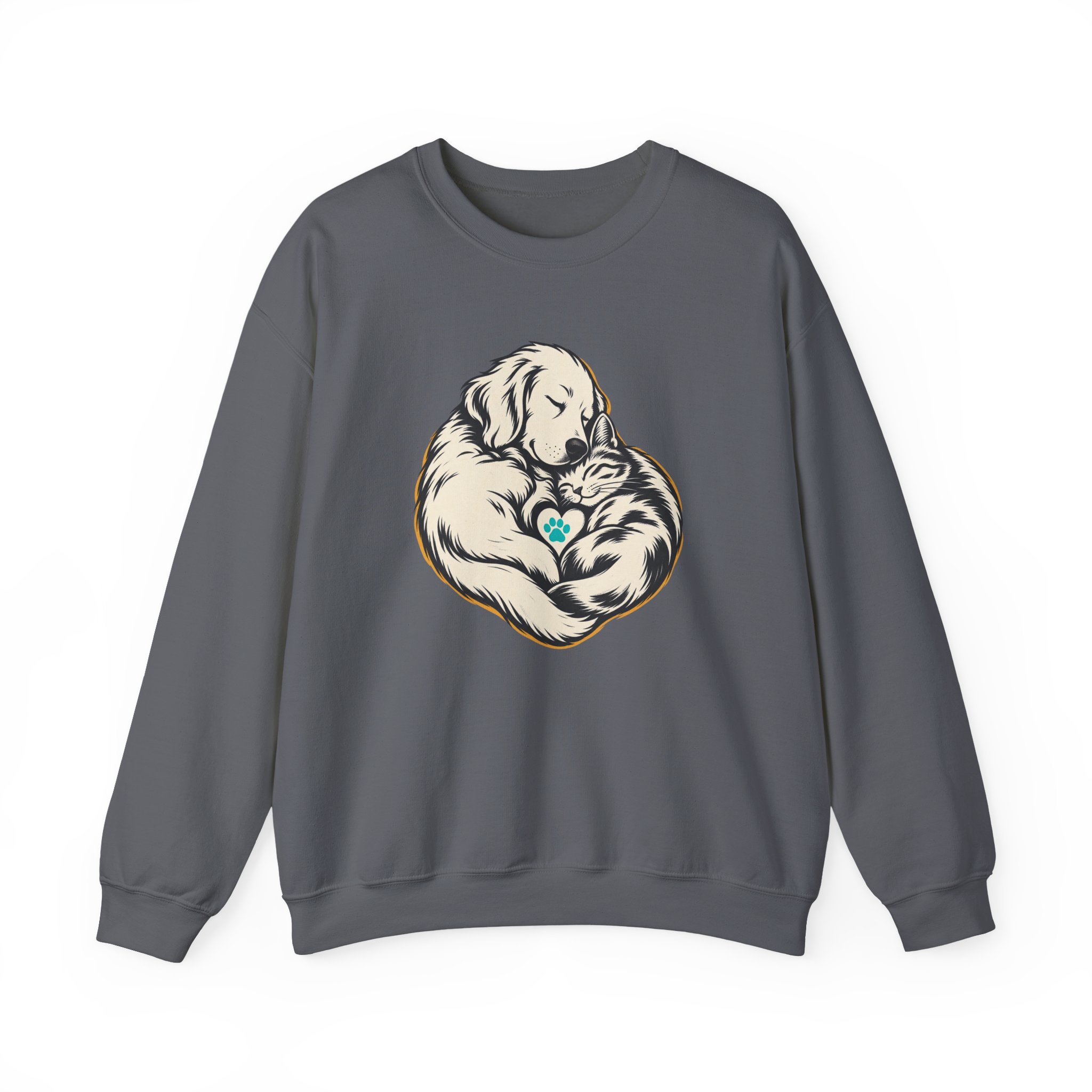 Heartful Pair Sweatshirt — Black – Image 2