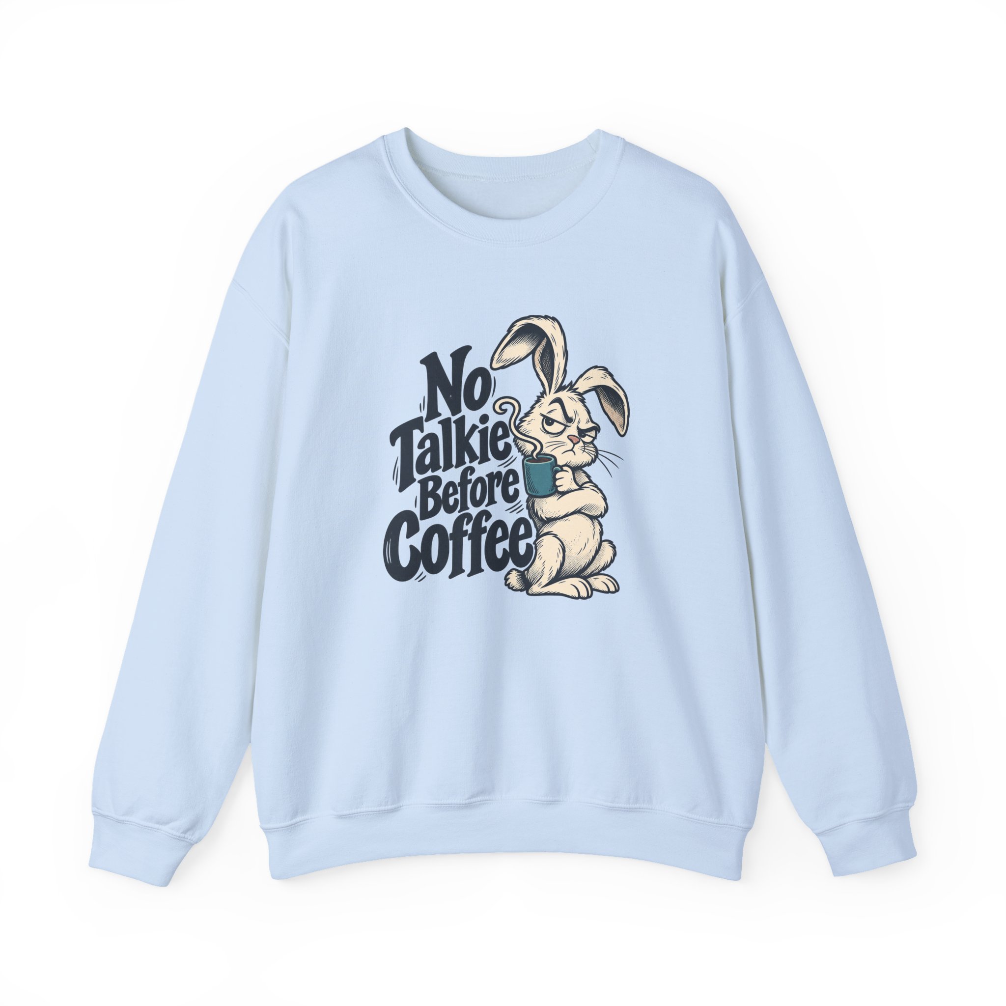 No Talkie Before Coffee Sweatshirt — White - Image 2