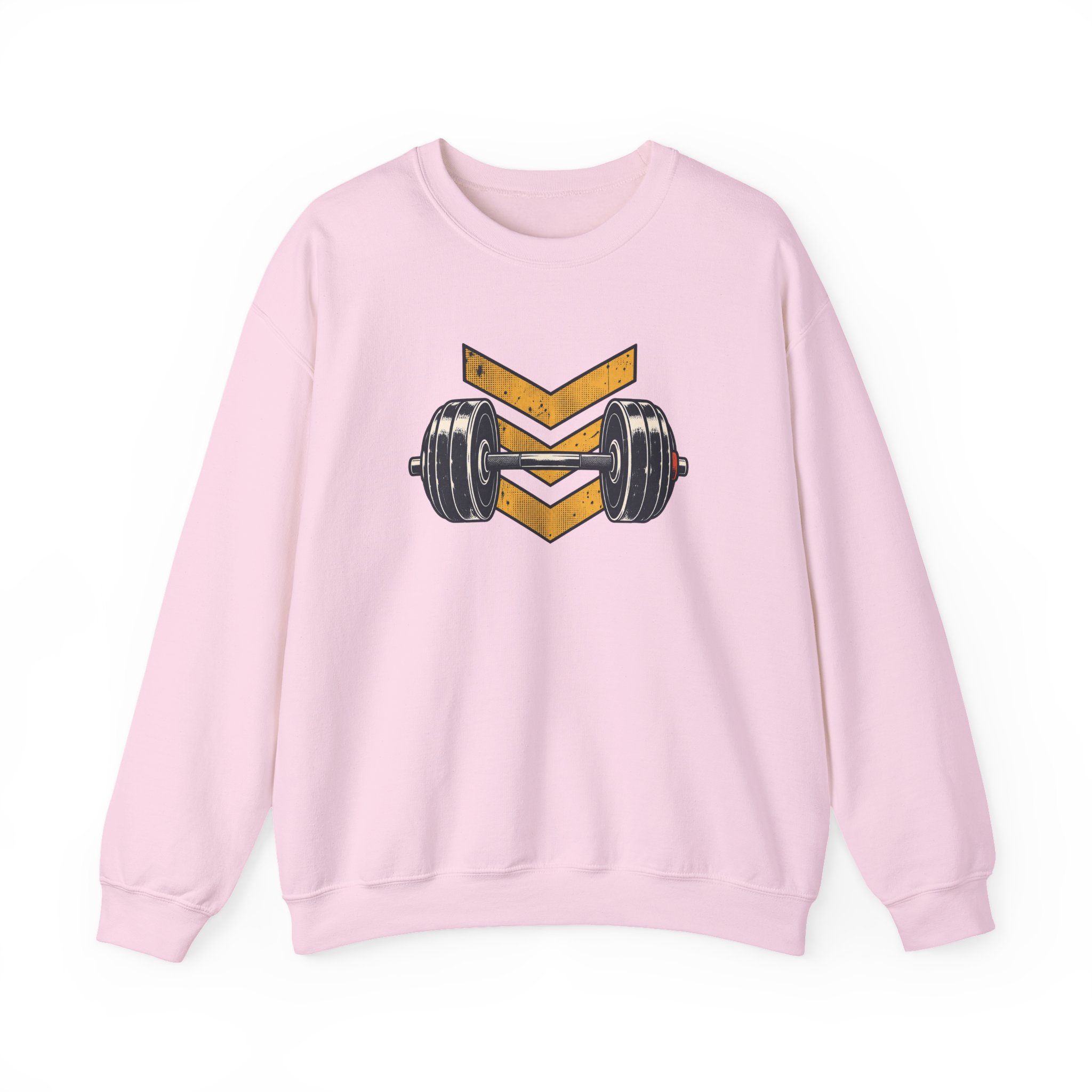 Retro Barbell Emblem Sweatshirt — White – Bild 3