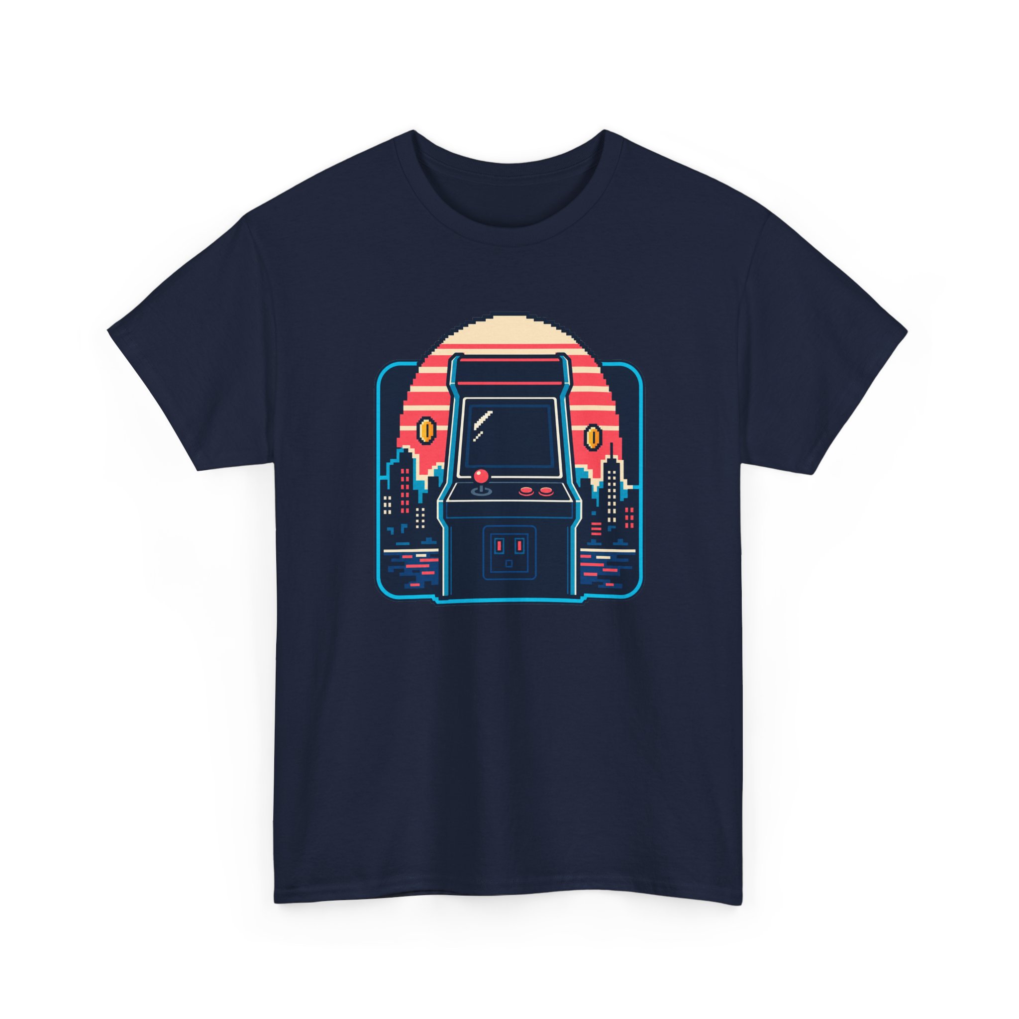 Neon Arcade Night T-Shirt — Black – Bild 3