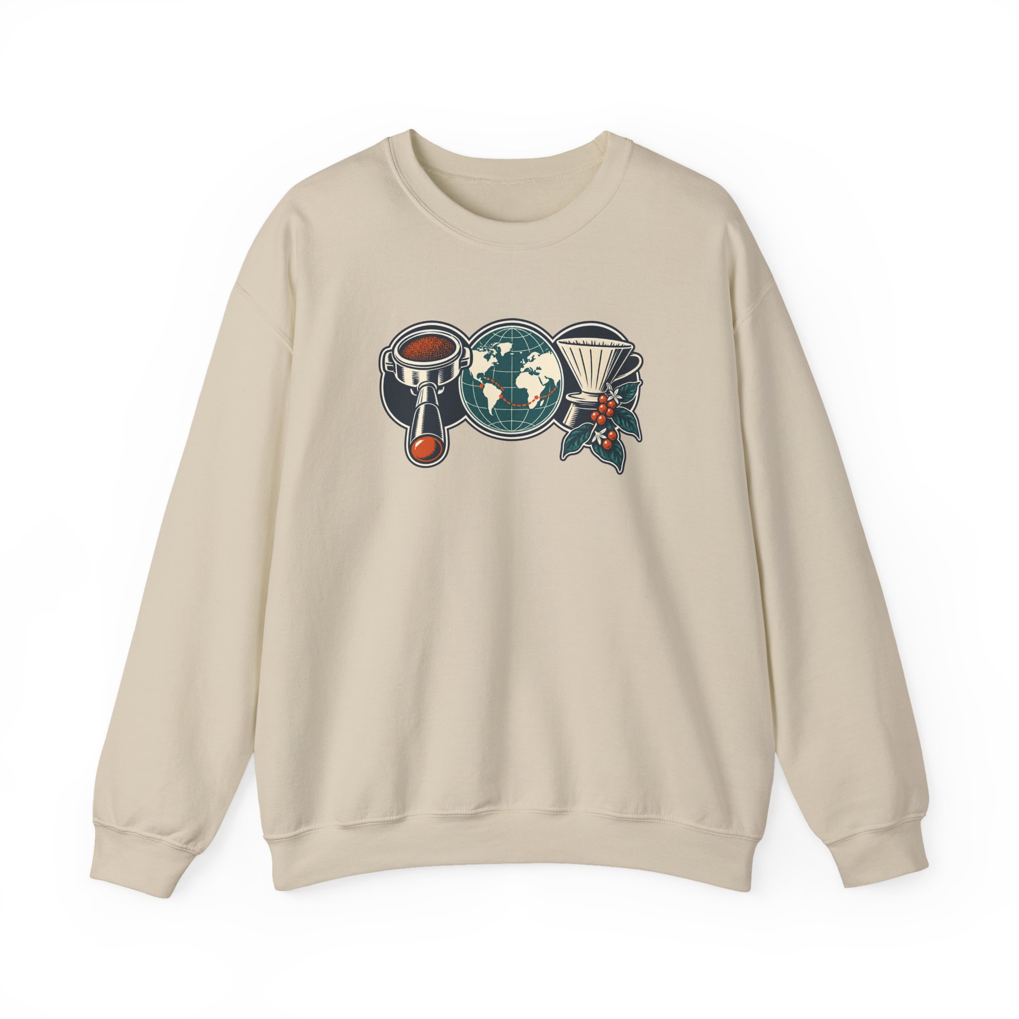 Coffee Codex Trio Sweatshirt — White – Image 4