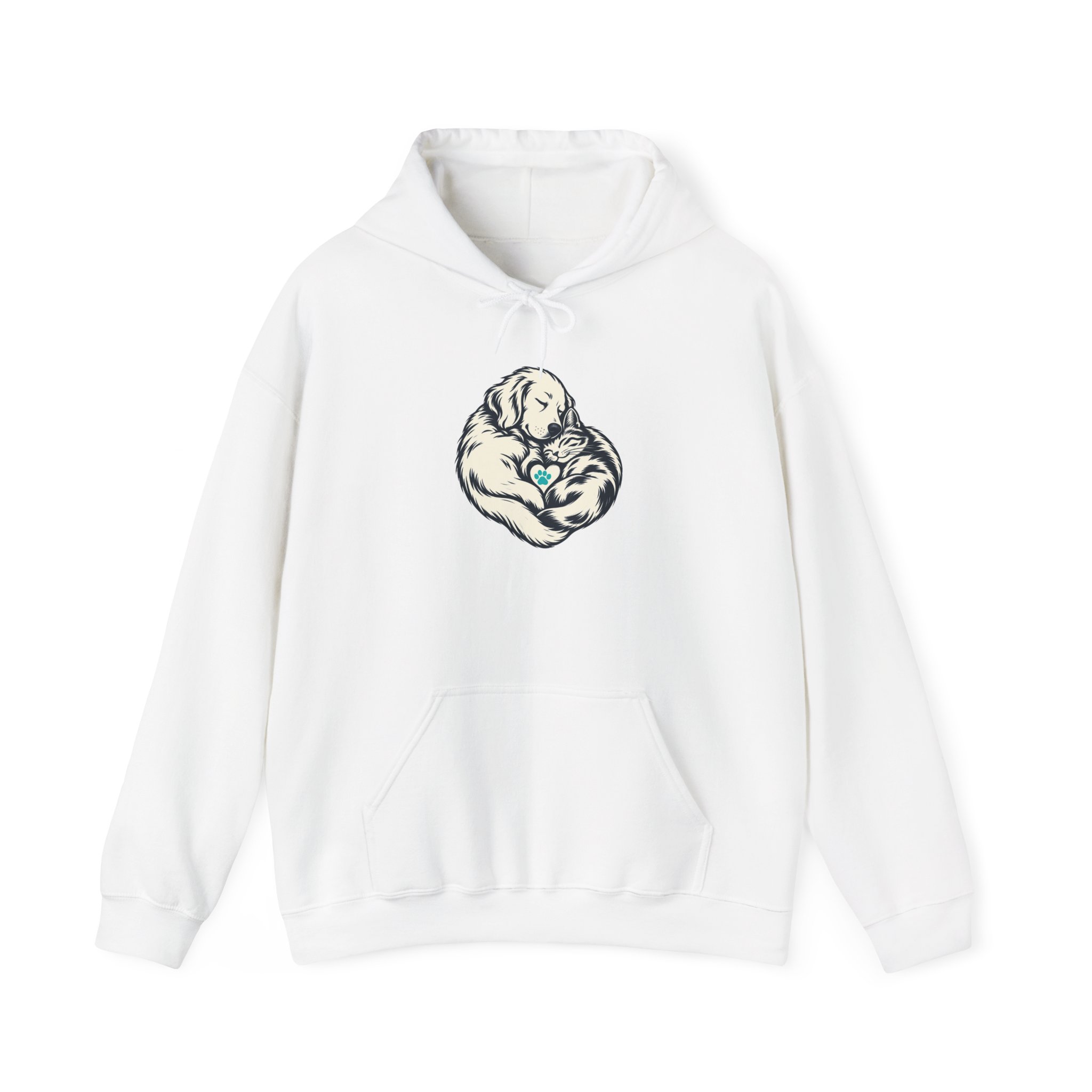 Sweat à capuche Heartful Pair — Blanc