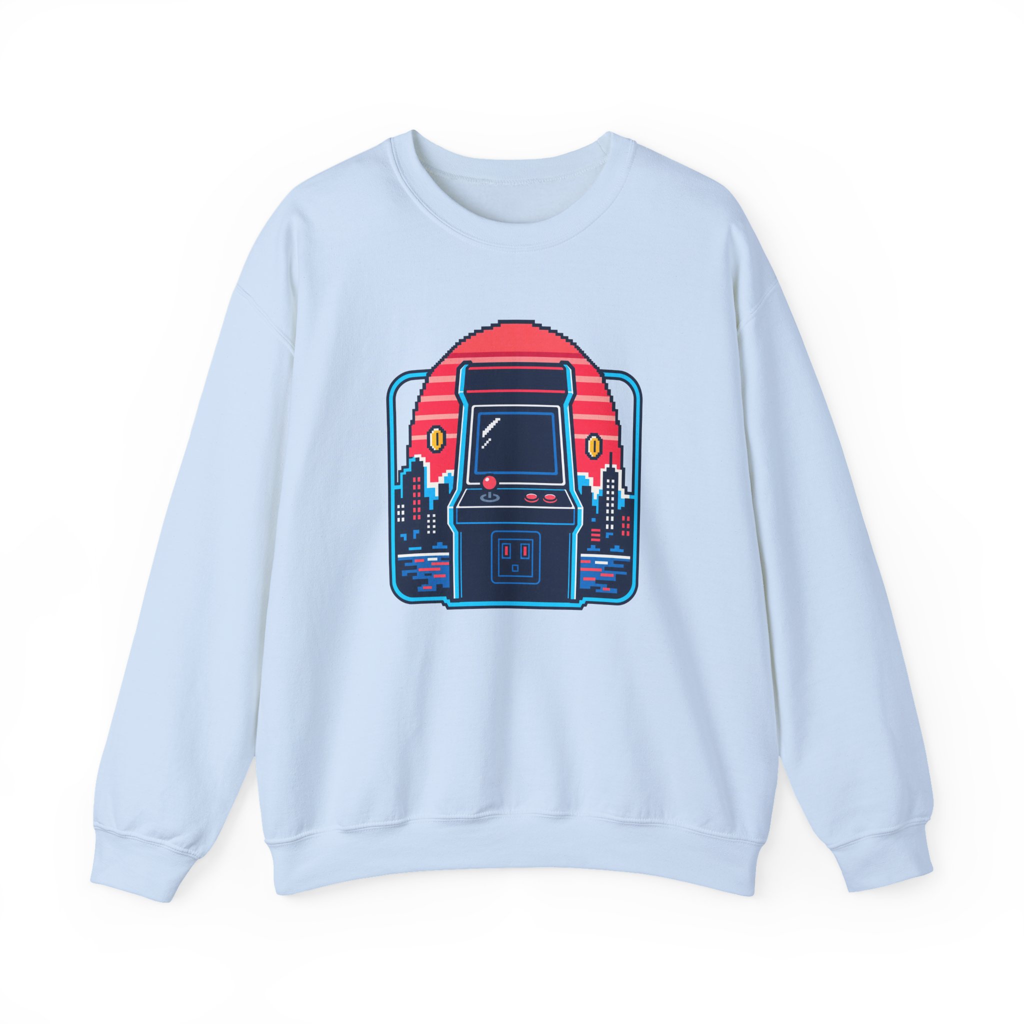 Neon Arcade Night Sweatshirt — White – Image 2