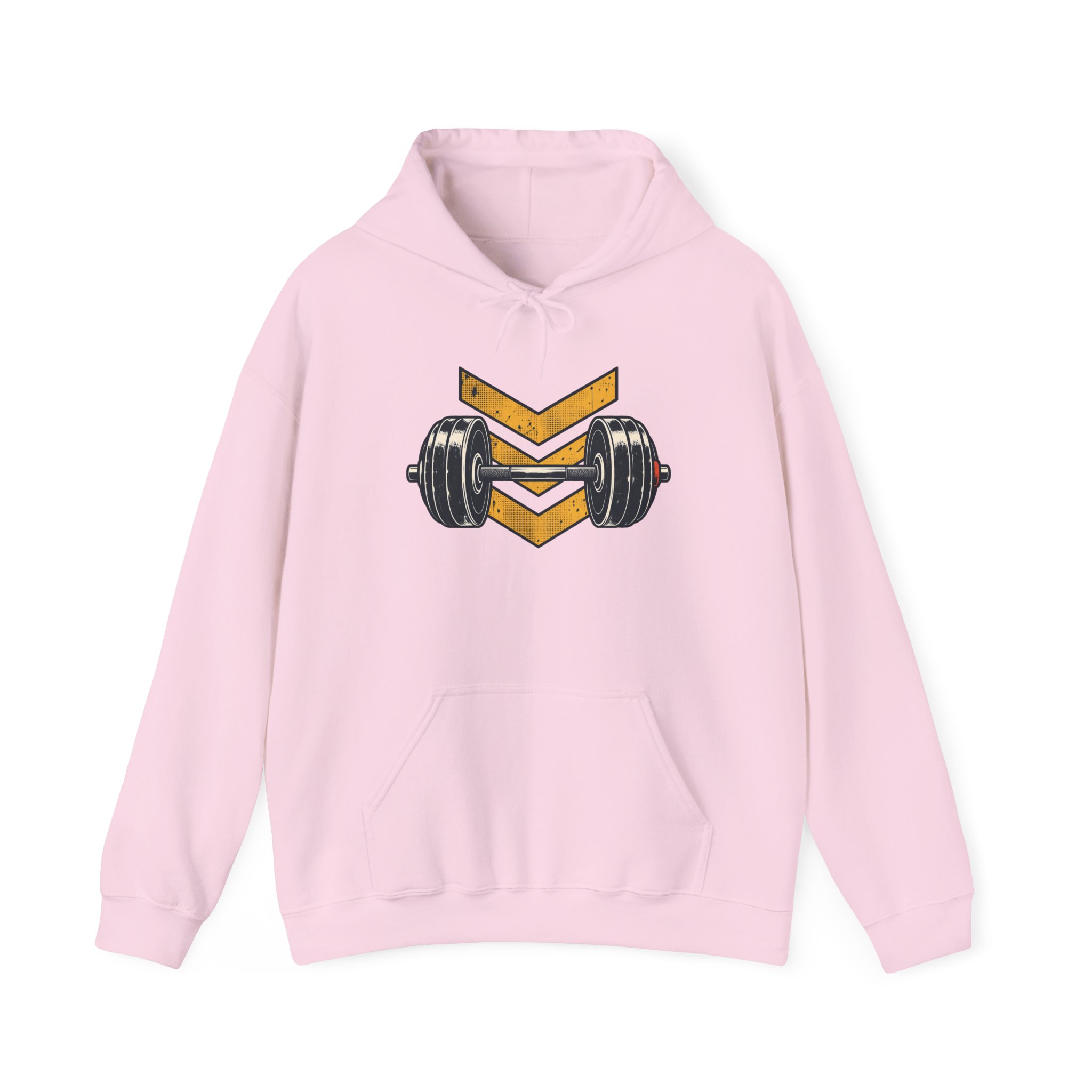 Retro Barbell Emblem Hoodie — White – Bild 3