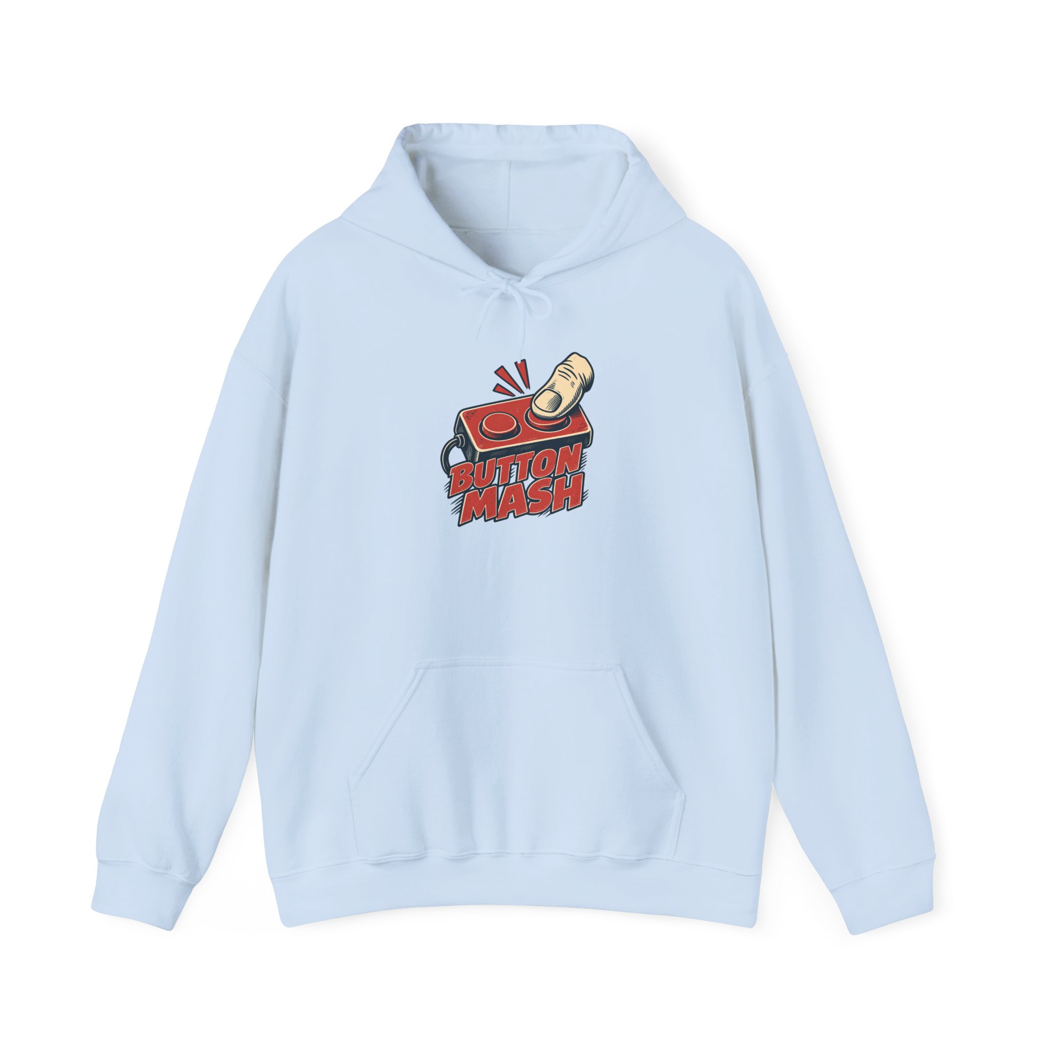 Button Mash Relief Hoodie — White - Image 2